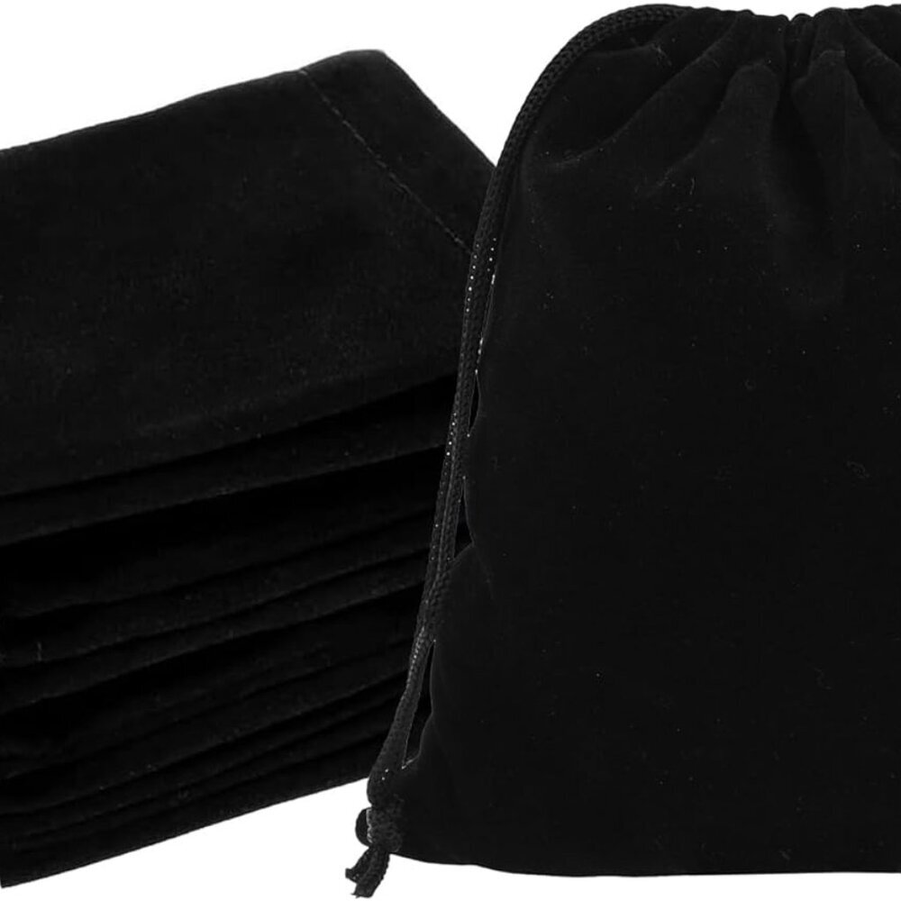 4x5 Black Velvet Drawstring Bags - 50 Small Velvet Drawstring Pouches Bulk for P
